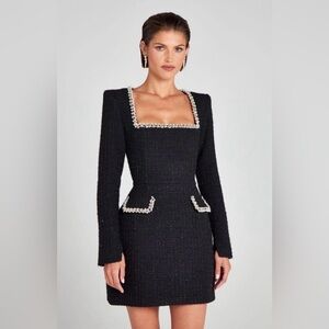 NADINE MERABI Black and White Dress
